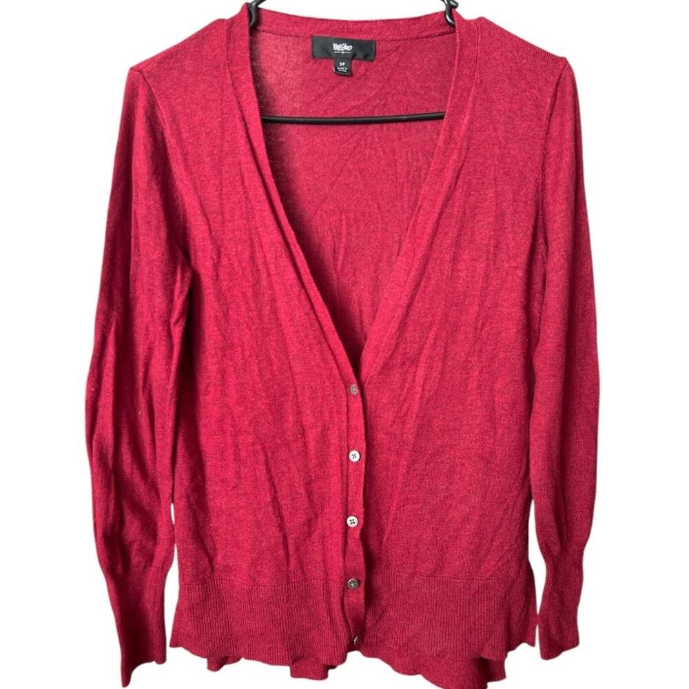 Mossimo Burgandy Knit Longsleeve Cardigan, S